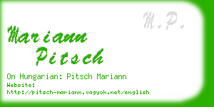 mariann pitsch business card